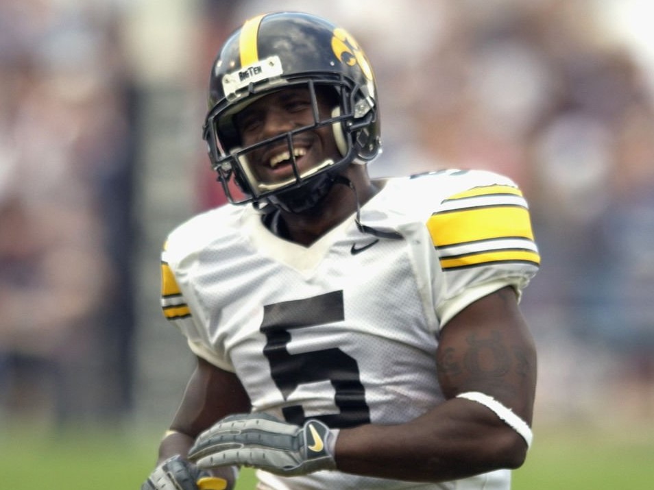 D.J. Johnson - Image courtesy of https://www.gettyimages.com/detail/news-photo/defensive-back-d-j-johnson-of-the-iowa-hawkeyes-smiles-on-news-photo/1470989